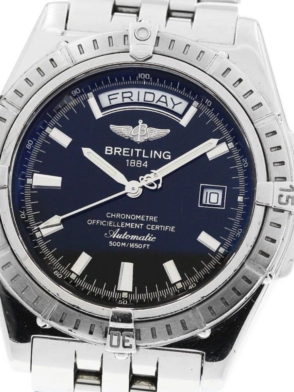 BREITLING Head wind A45355 Day date black Dial Automatic Men's Watch_950915